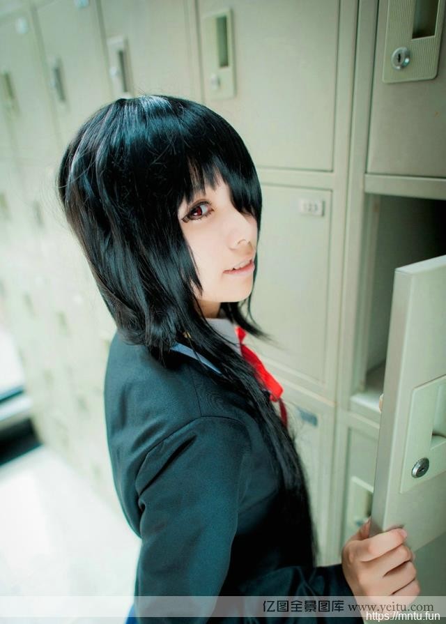 长发学生妹邪恶cosplay子黑丝迷情cosplay
