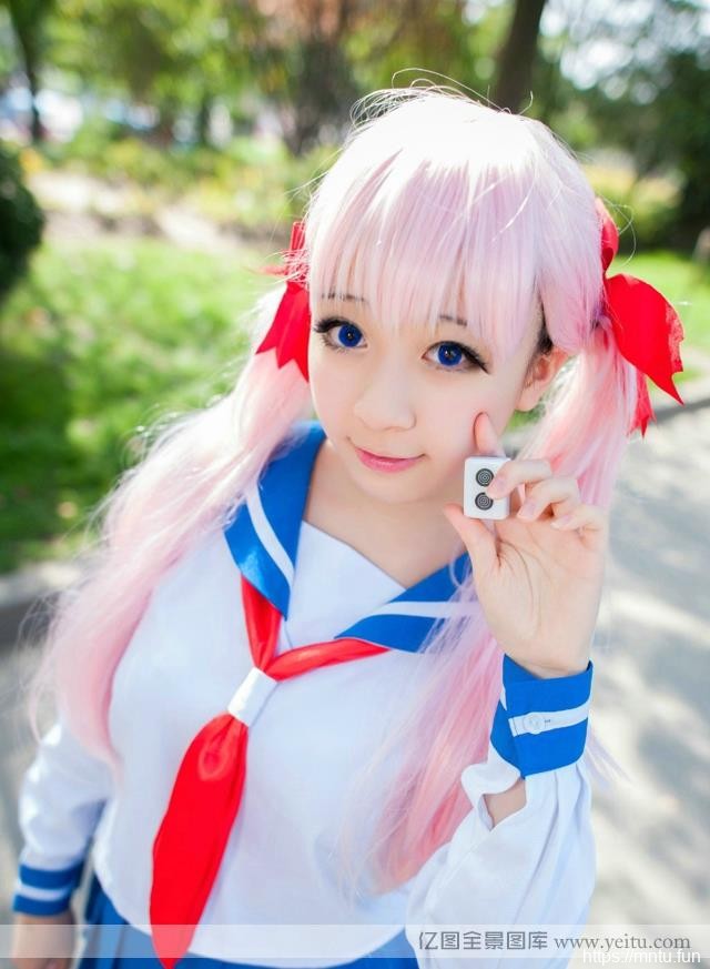 可爱双萝莉网上cosplay校服甜美cosplay