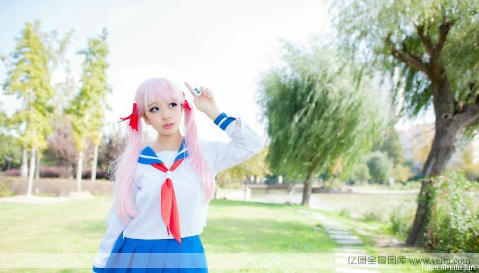 可爱双萝莉网上cosplay校服甜美cosplay