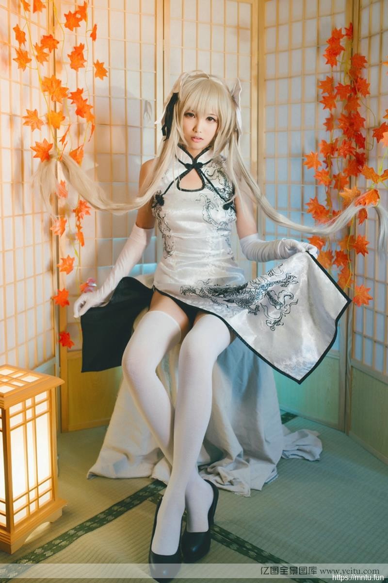 春日野穹白丝高跟性感穹妹旗袍cocosplay诱惑splay