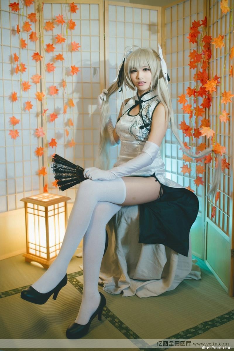 春日野穹白丝高跟性感穹妹旗袍cocosplay诱惑splay