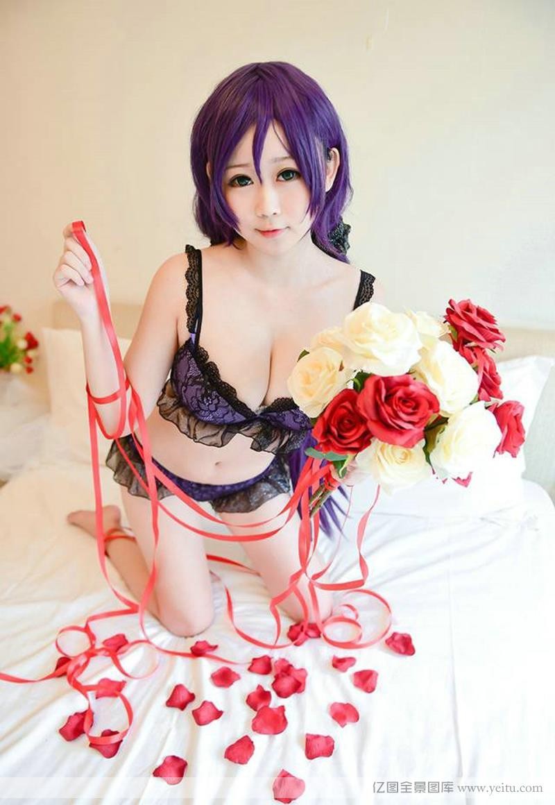 love live东条希性感蕾丝内衣cosplayh福利无遮挡cos诱人巨乳