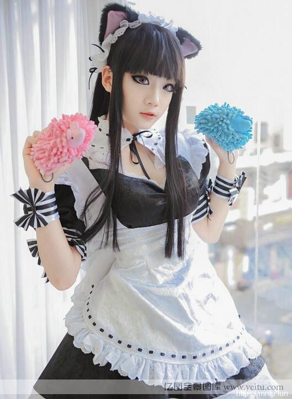 螺旋猫最新黑丝美腿女仆诱惑Ccosplay图片OS