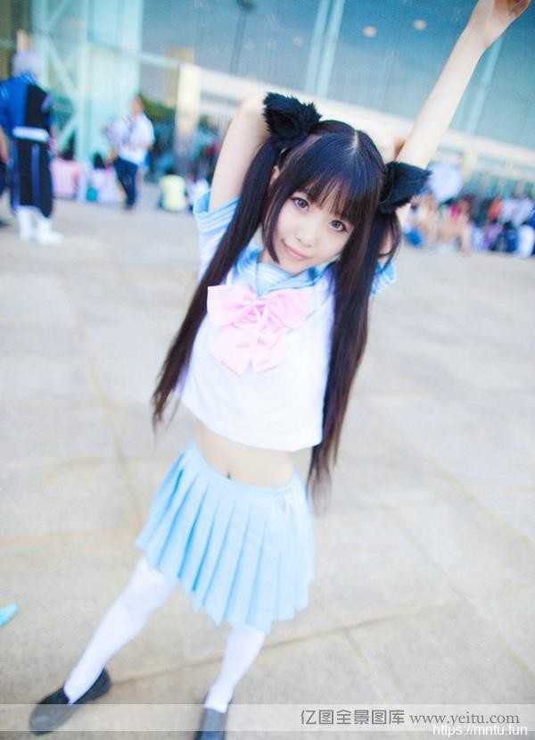 马尾猫娘白丝制服诱惑旗袍白丝cosplay卖萌Cosplay写真