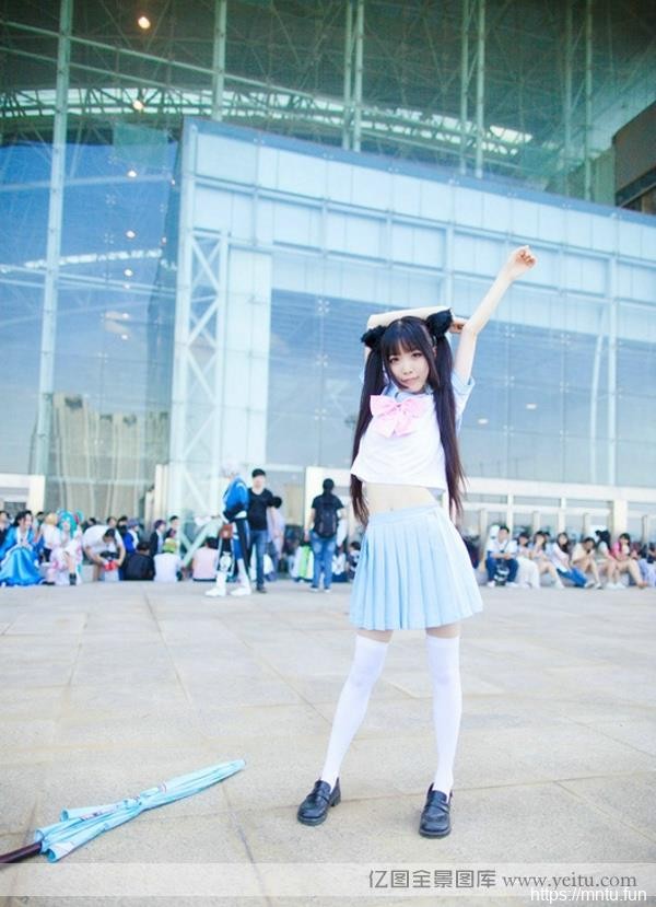 马尾猫娘白丝制服诱惑旗袍白丝cosplay卖萌Cosplay写真