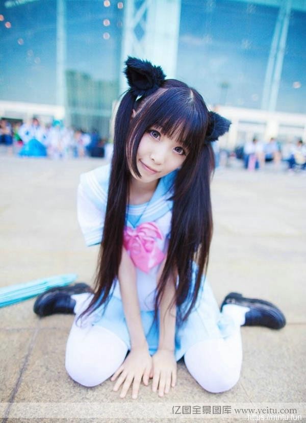 马尾猫娘白丝制服诱惑旗袍白丝cosplay卖萌Cosplay写真