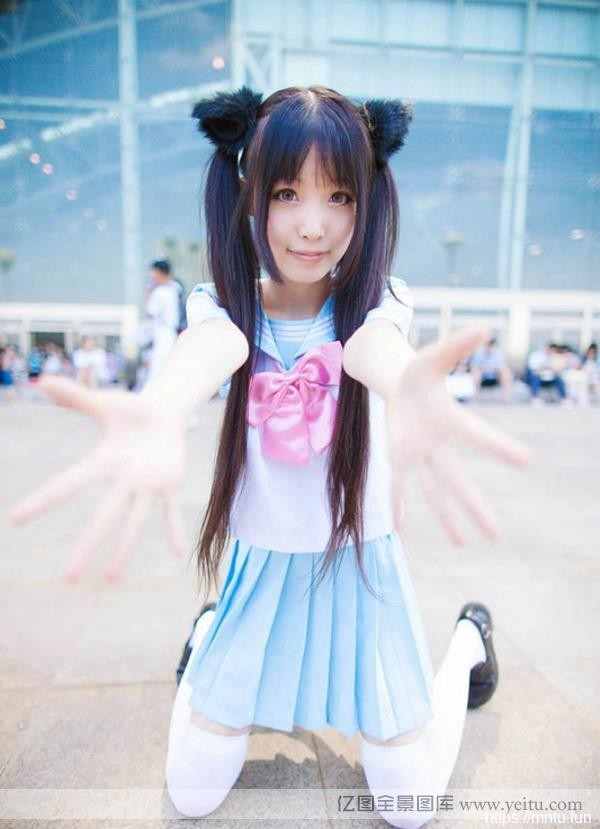 马尾猫娘白丝制服诱惑旗袍白丝cosplay卖萌Cosplay写真