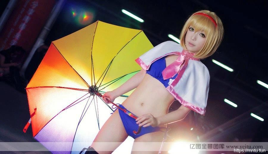 纤细小腰妹子Cos《东方赛车娘》爱丽cosplay专题丝