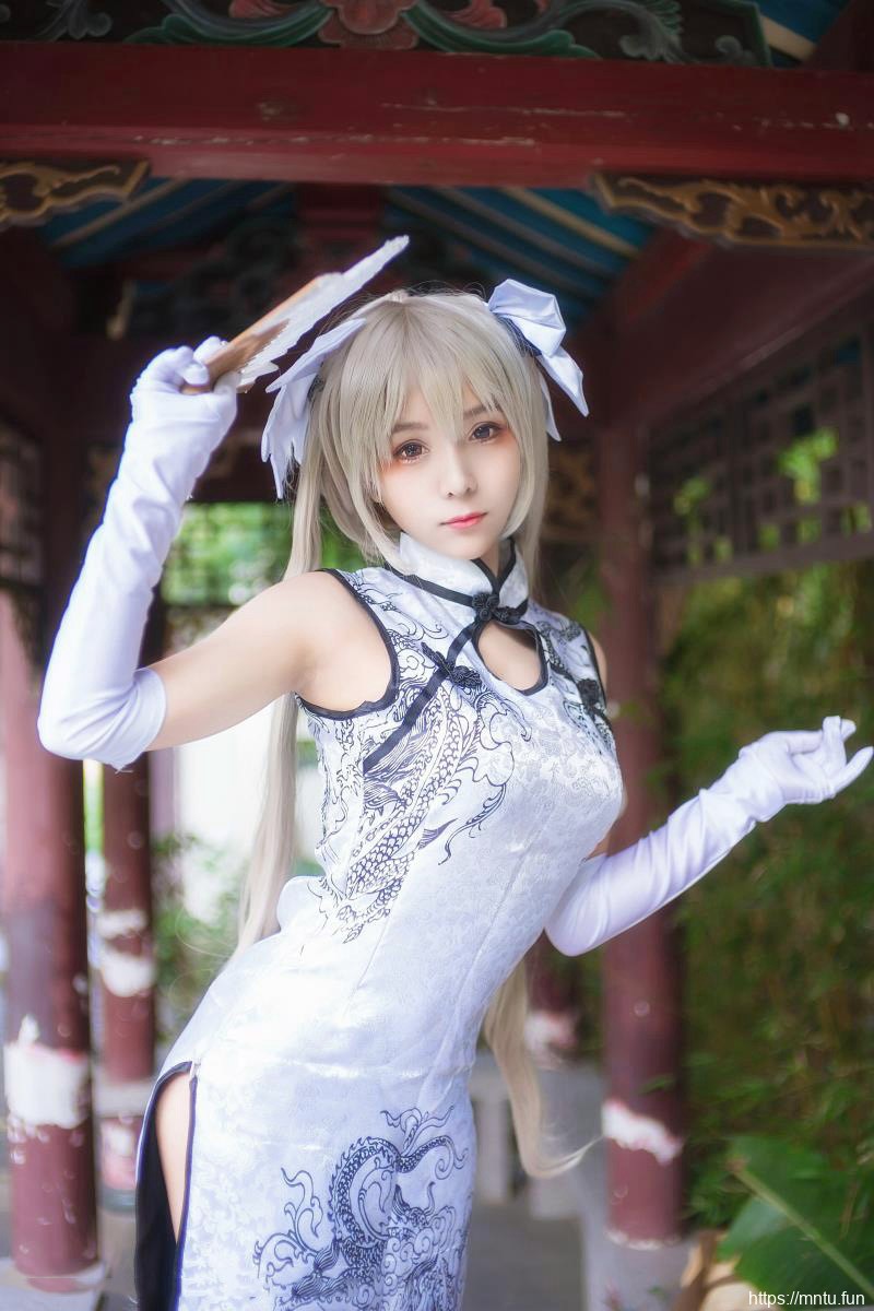 白丝旗袍美女尤物cos春日野穹福利写真图片