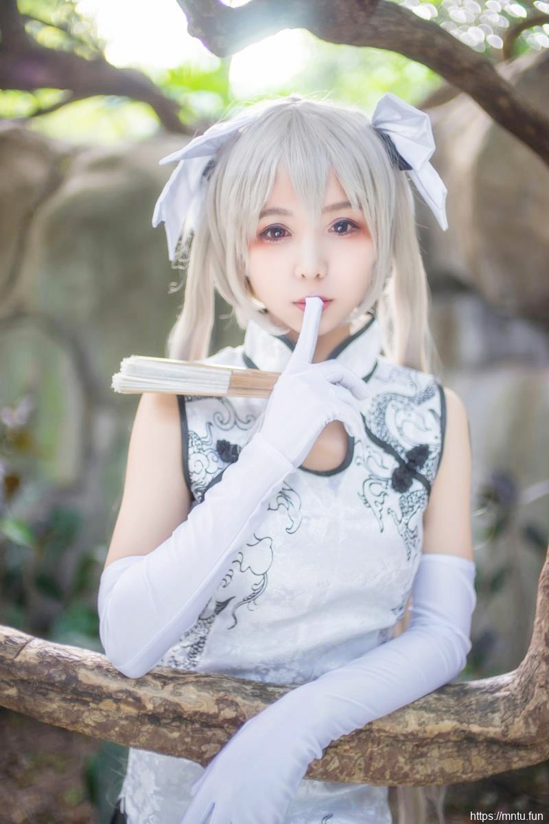 白丝旗袍美女尤物cos春日野穹福利写真图片