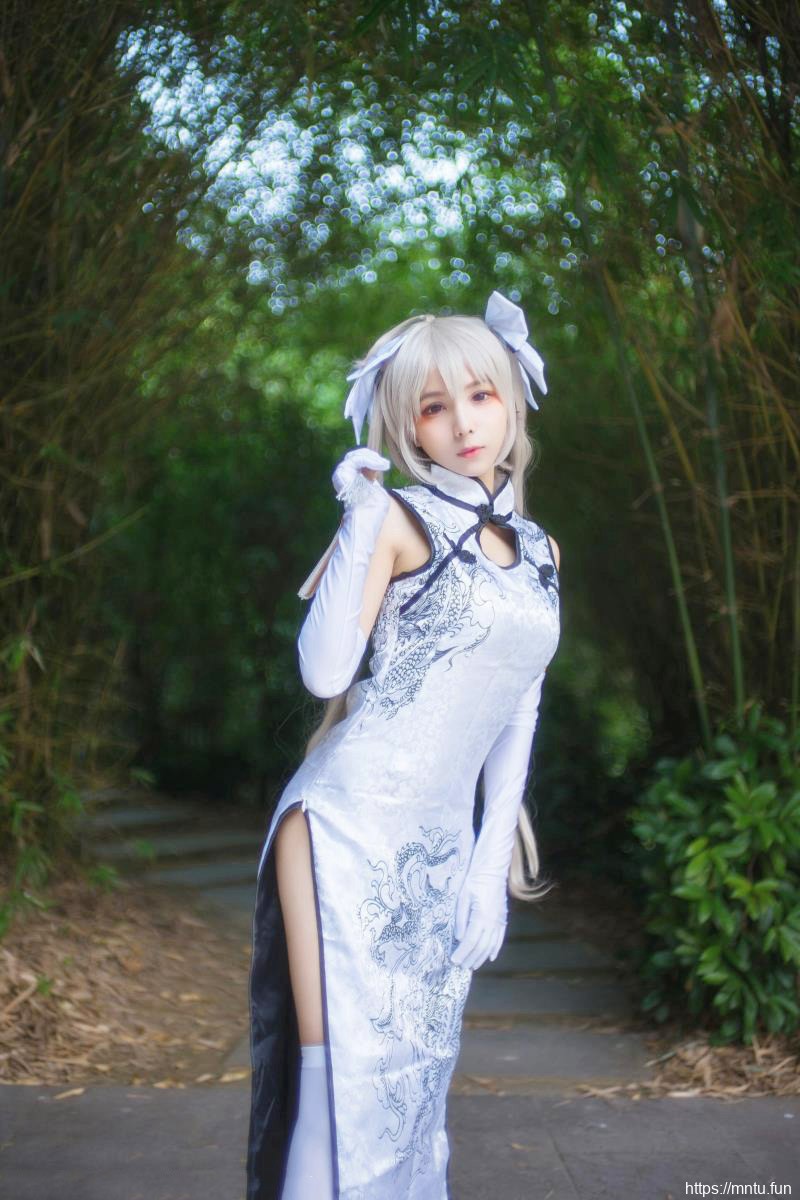 白丝旗袍美女尤物cos春日野穹福利写真图片