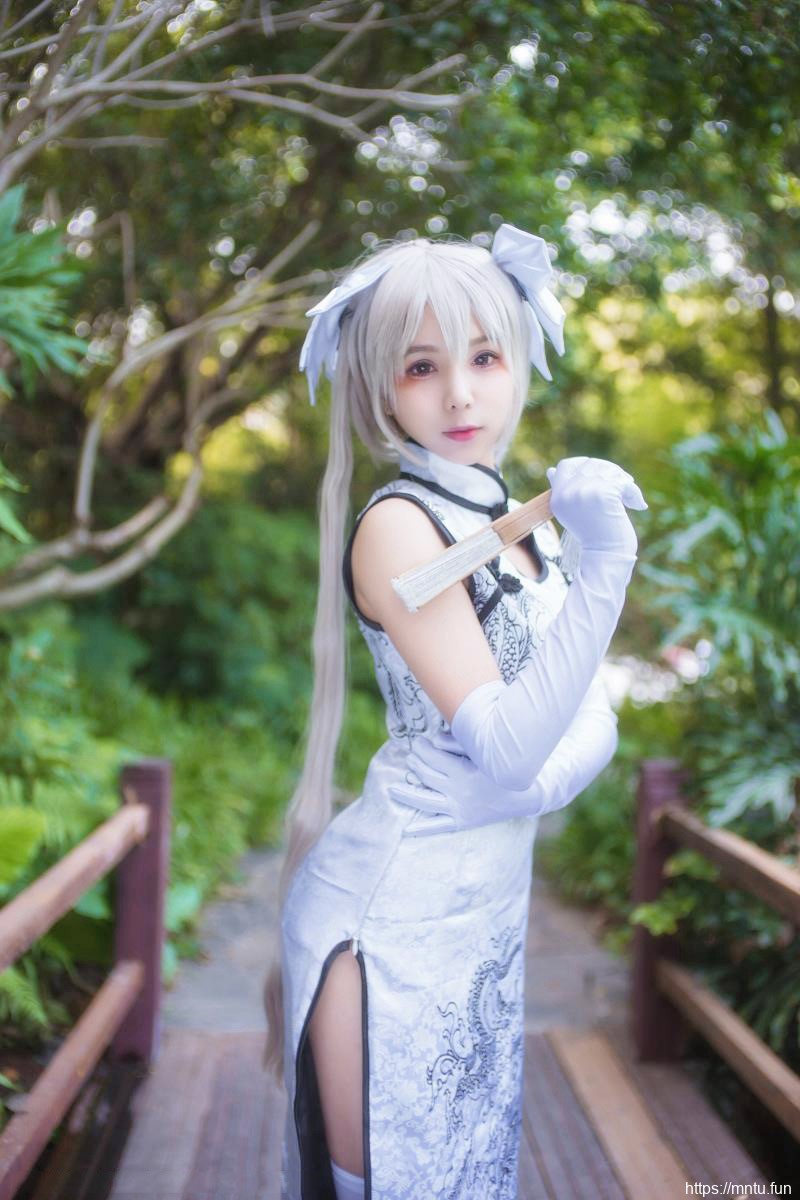 白丝旗袍美女尤物cos春日野穹福利写真图片