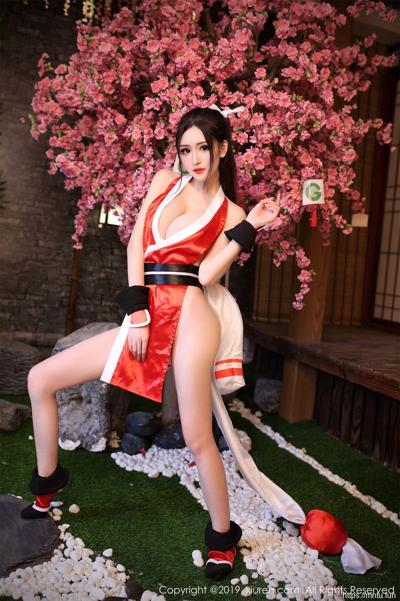 秀人网性感女神沈梦瑶旗袍装扮COSPLAY王者荣同人cosplay耀不知火舞美图