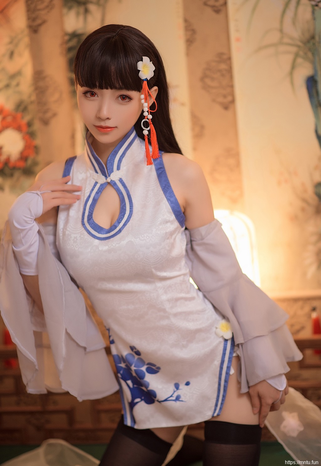 碧蓝航线逸仙cos美女性感旗袍美女图片