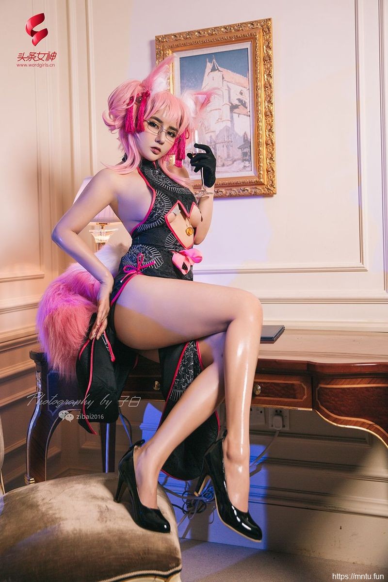 头条女神丰满模特温心怡胶带遮胸COSPL二次元cosplayAY玉藻前美图