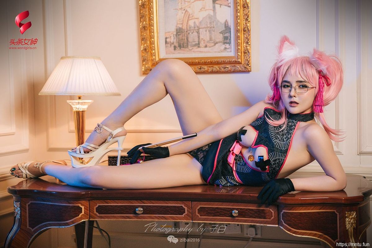 头条女神丰满模特温心怡胶带遮胸COSPL二次元cosplayAY玉藻前美图