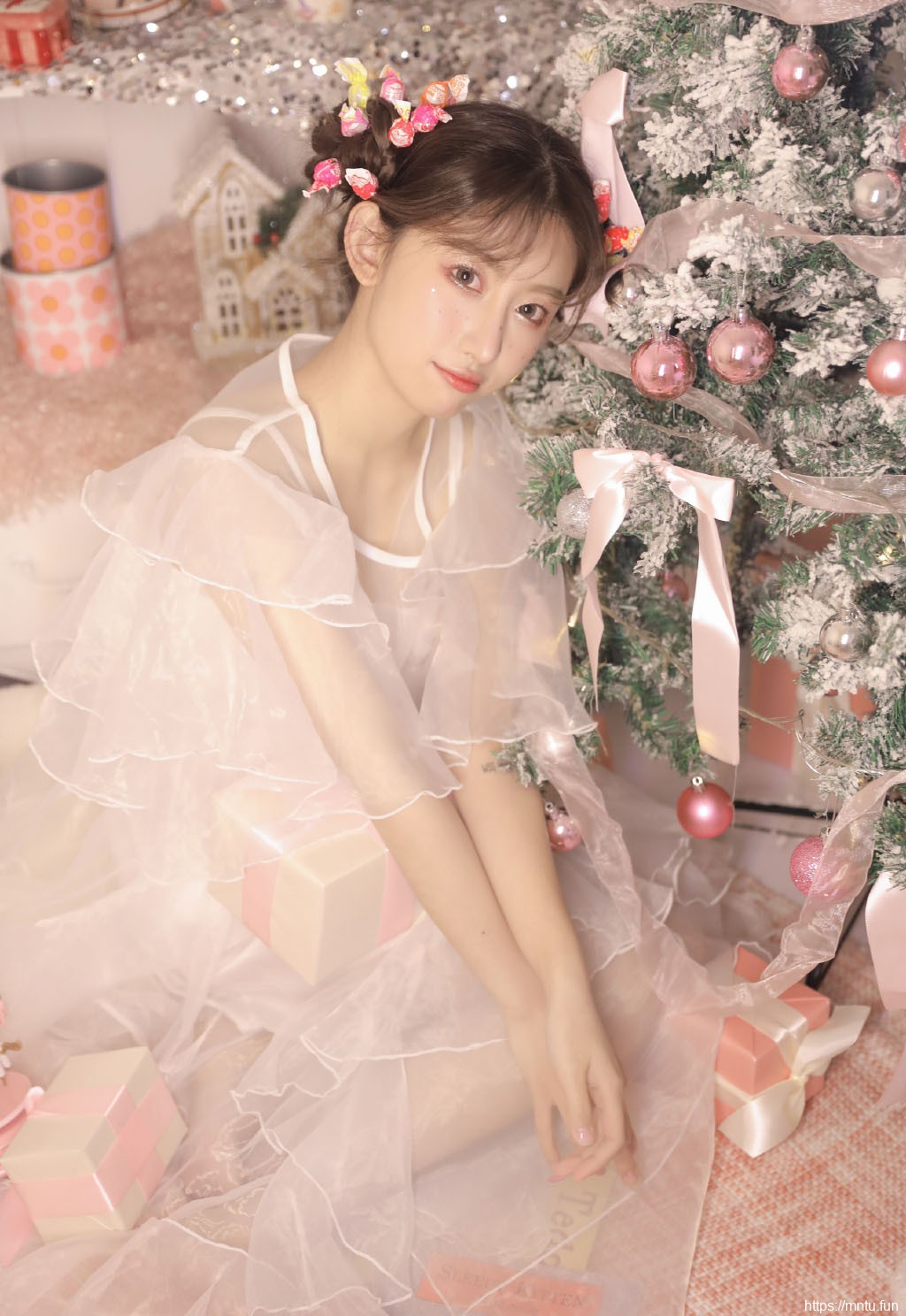 圣诞节美女诱人蕾丝美女图片写真