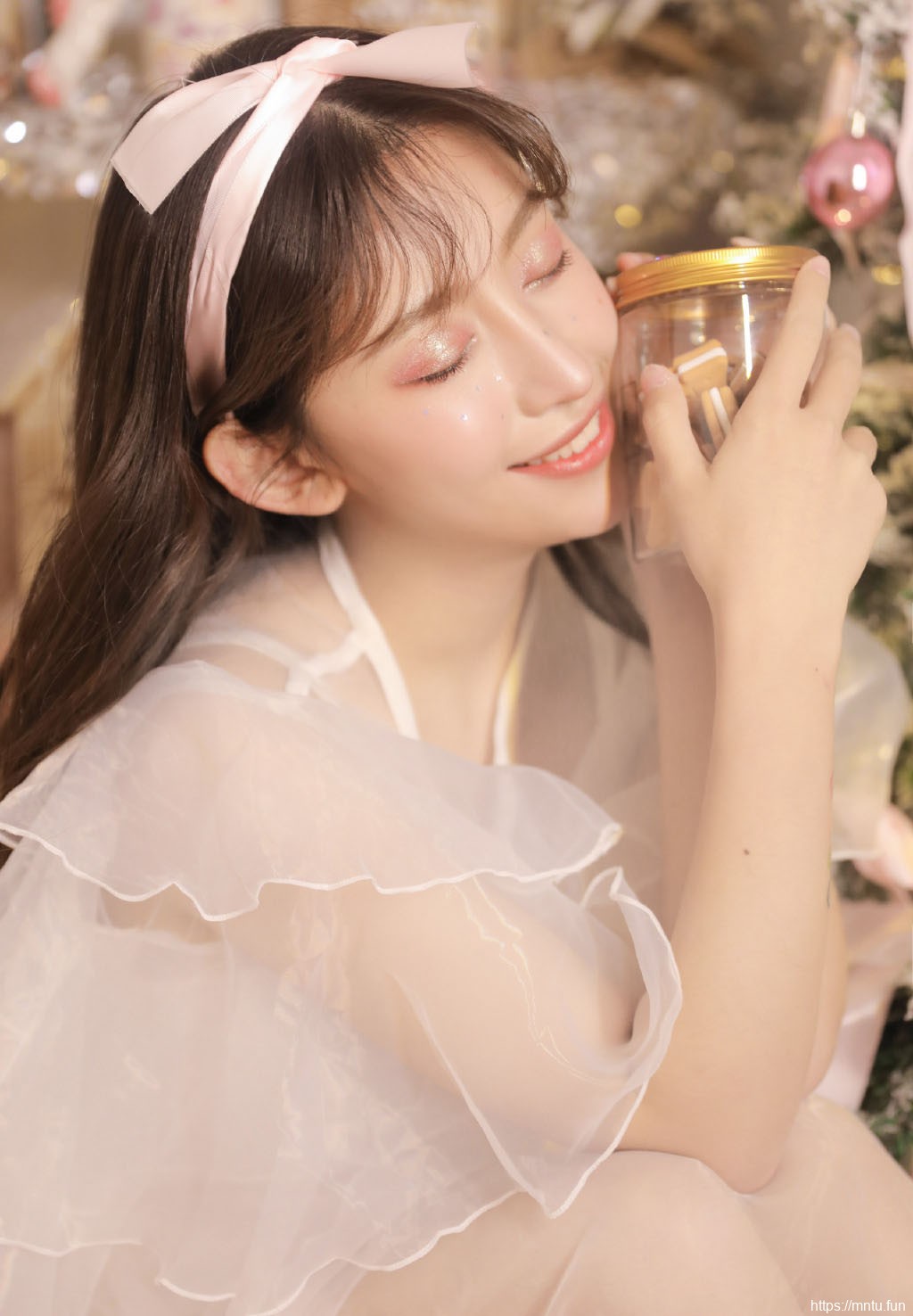 圣诞节美女诱人蕾丝美女图片写真