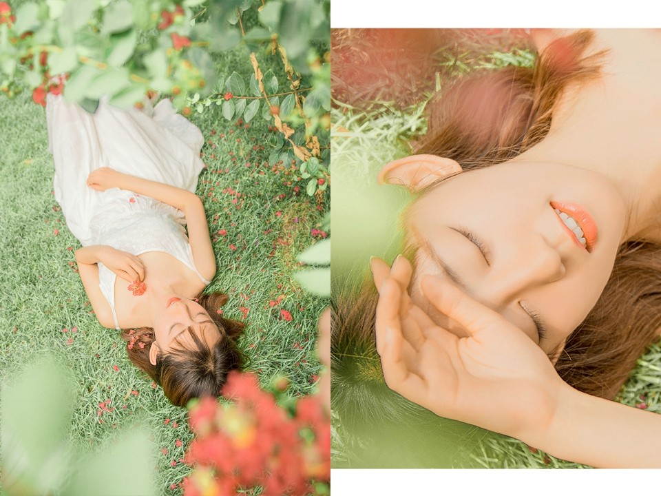 漂亮花一般的美少女笑脸迷人