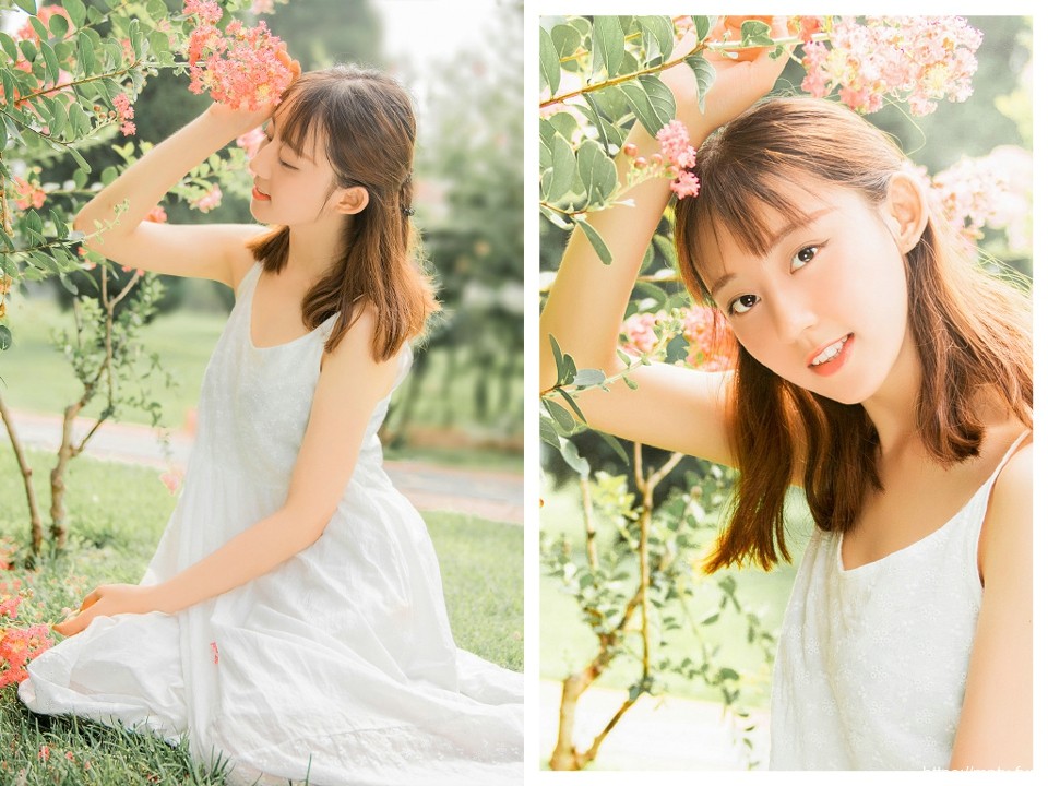 漂亮花一般的美少女笑脸迷人