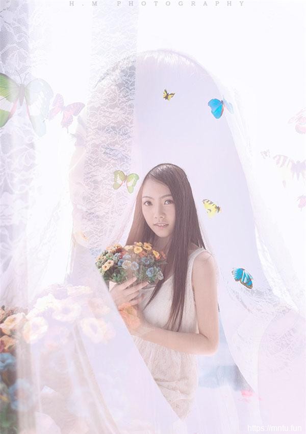 90后清纯美女写真白色梦幻气质唯美