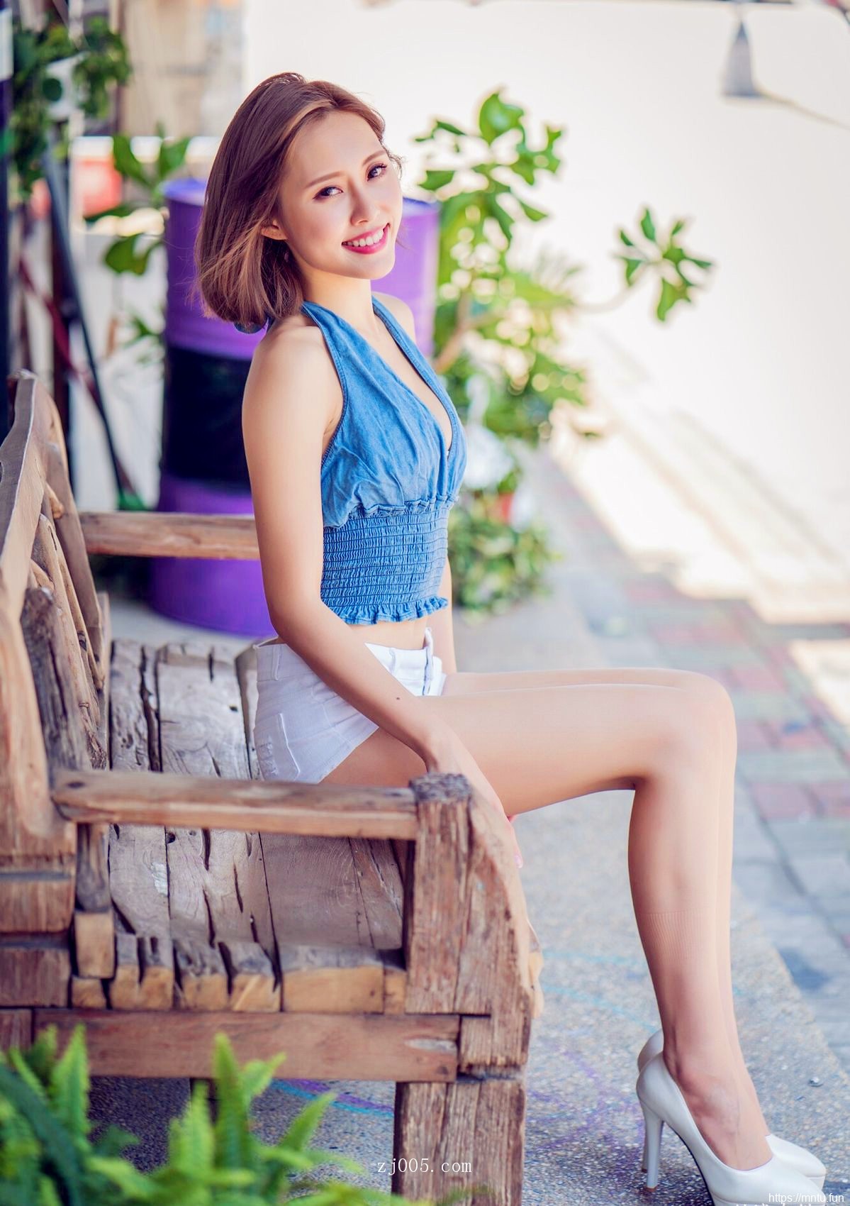 短发美女精品图片夏天时光连衣裙可爱小清新写真