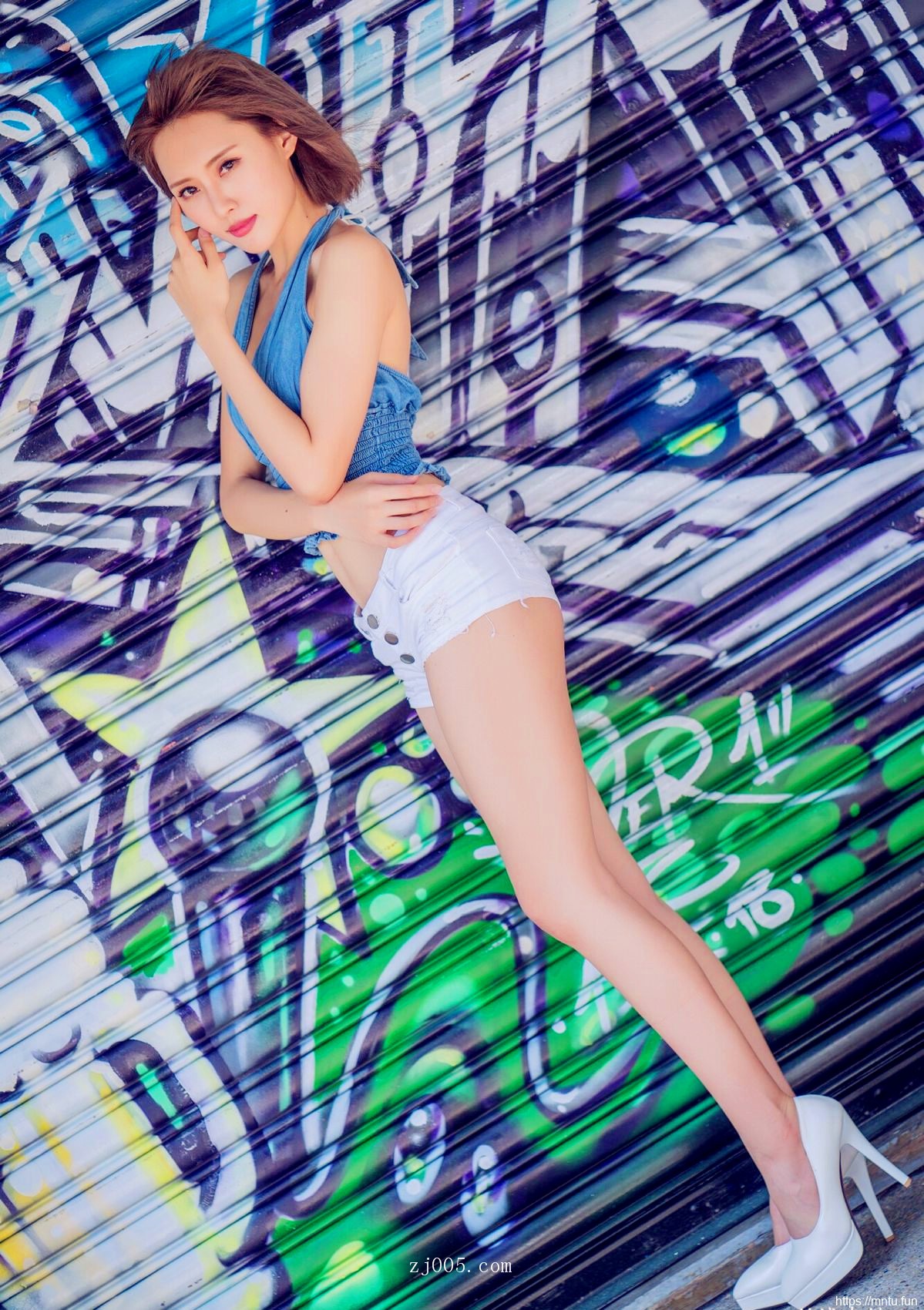 短发美女精品图片夏天时光连衣裙可爱小清新写真