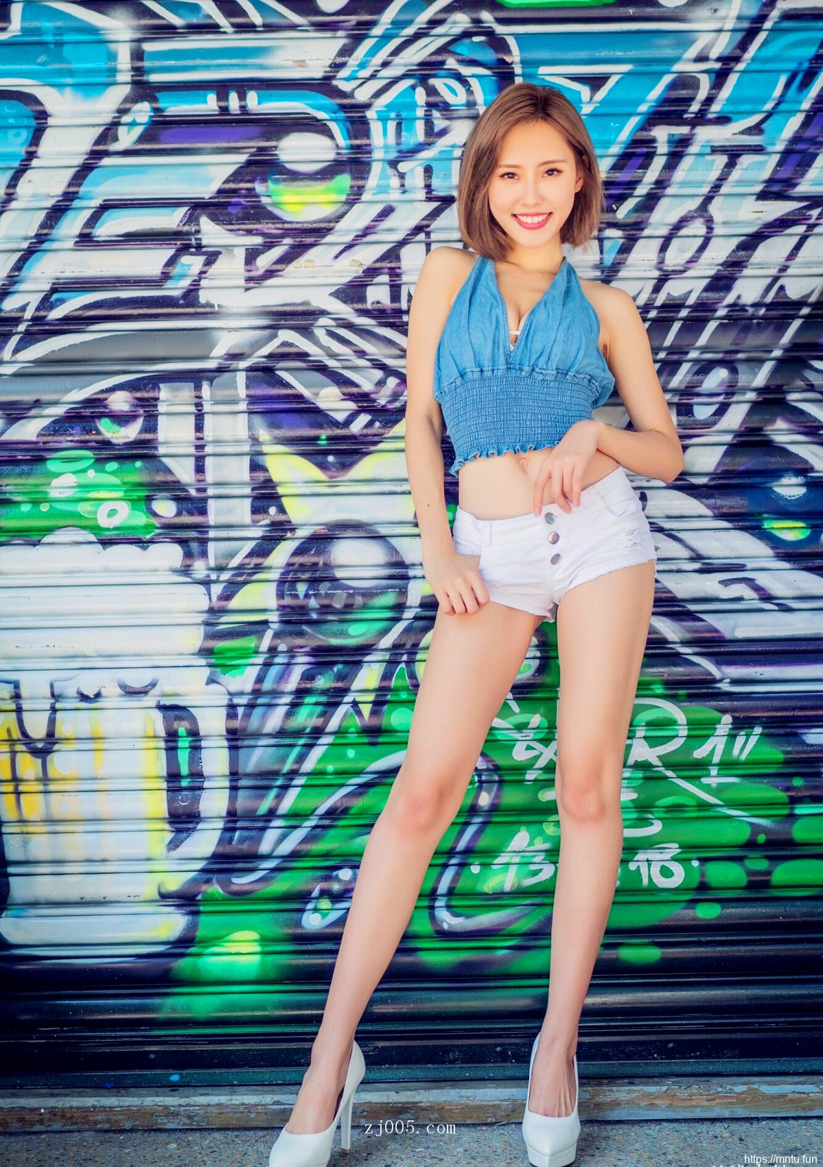 短发美女精品图片夏天时光连衣裙可爱小清新写真