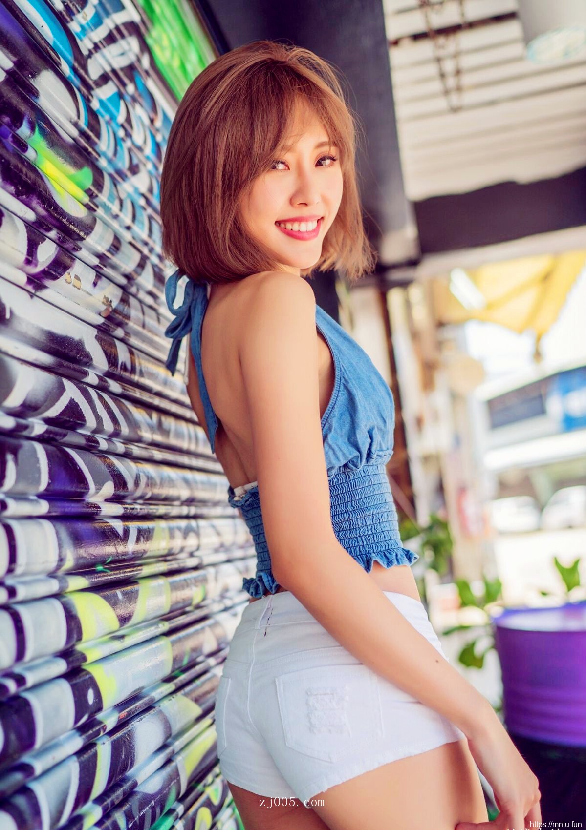 短发美女精品图片夏天时光连衣裙可爱小清新写真