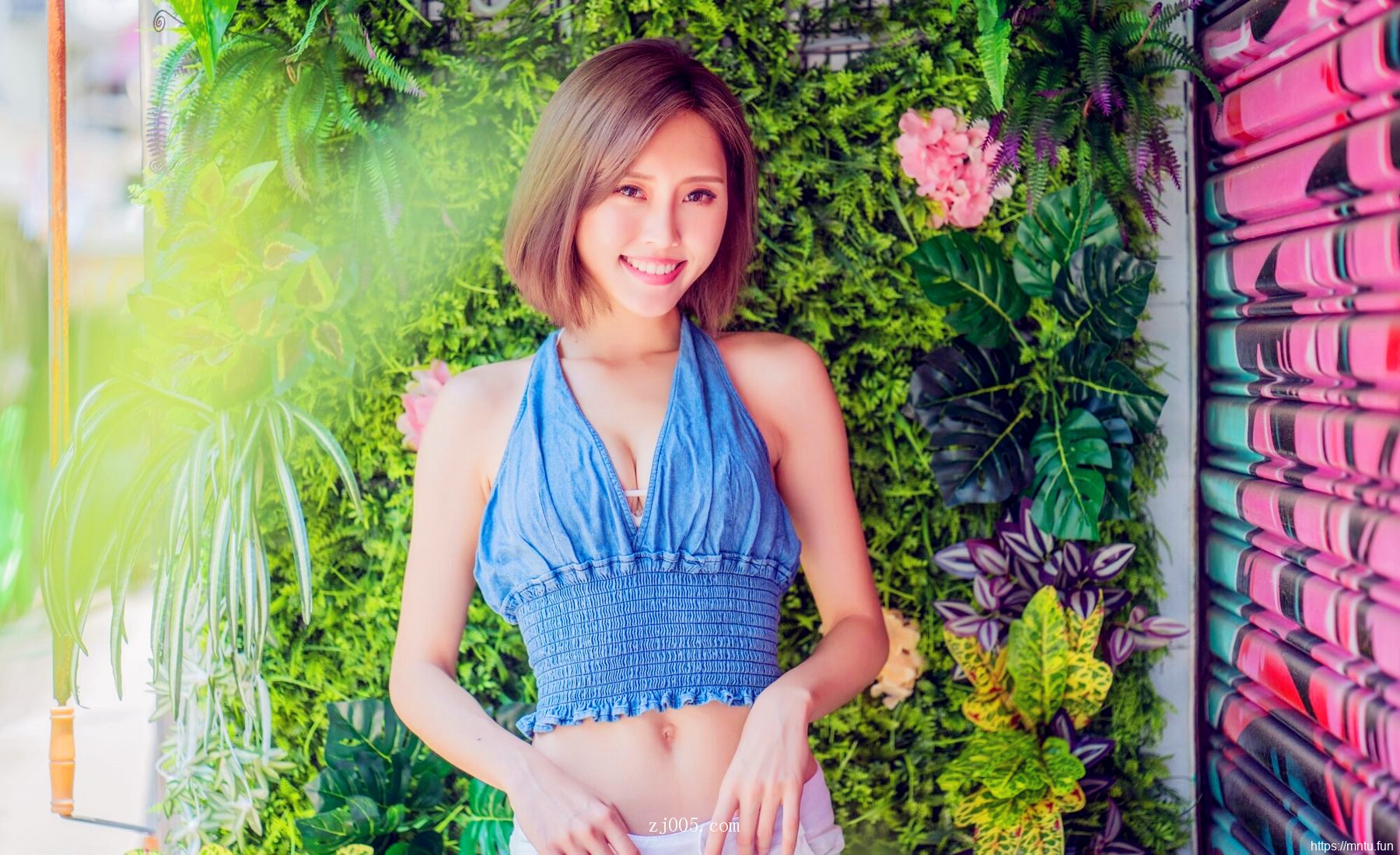 短发美女精品图片夏天时光连衣裙可爱小清新写真