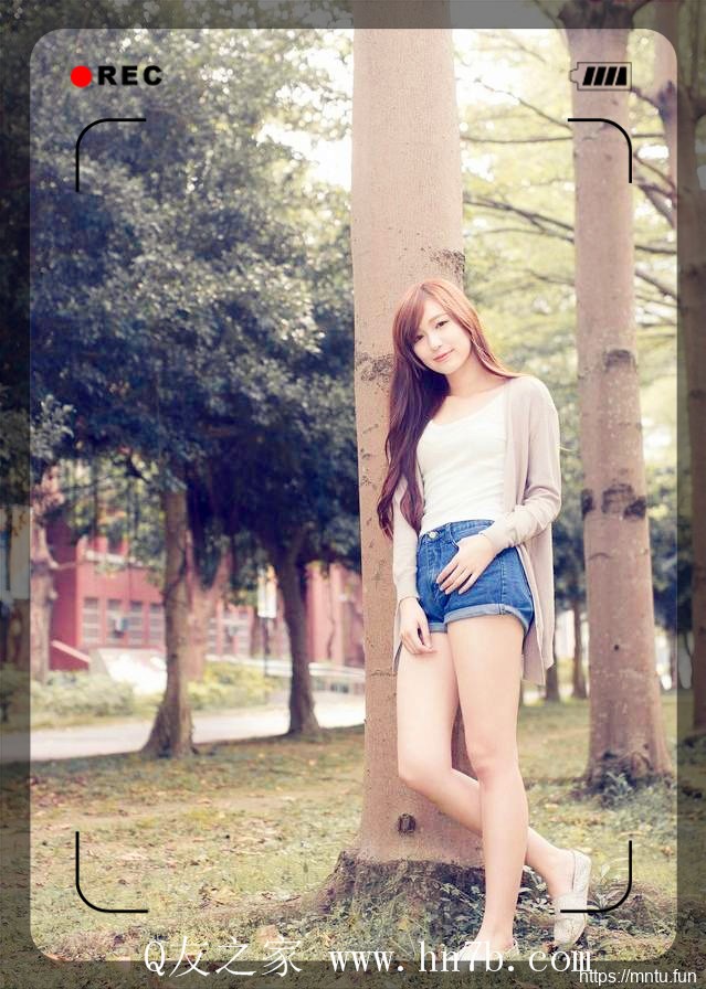 长发美女靓丽动人户外自拍人体艺术摄影