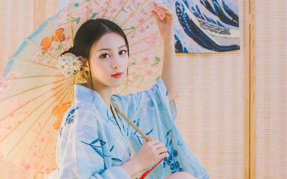 气质清新脱俗的和服妹子完美侧颜养眼美女写真