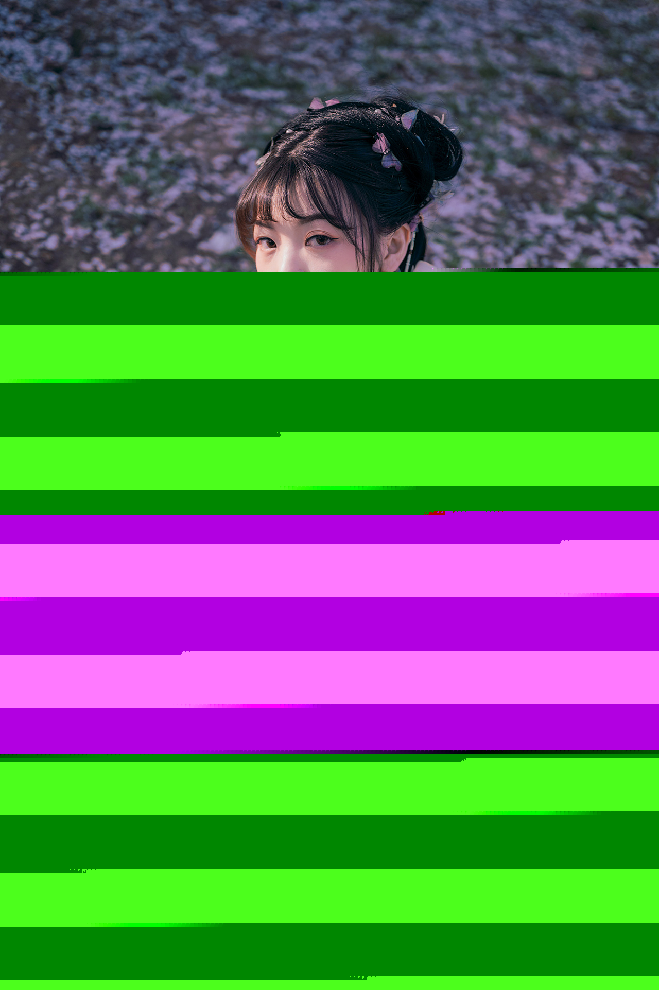 十里桃林里纤纤汉服少女唯美浪漫的古风摄影图片