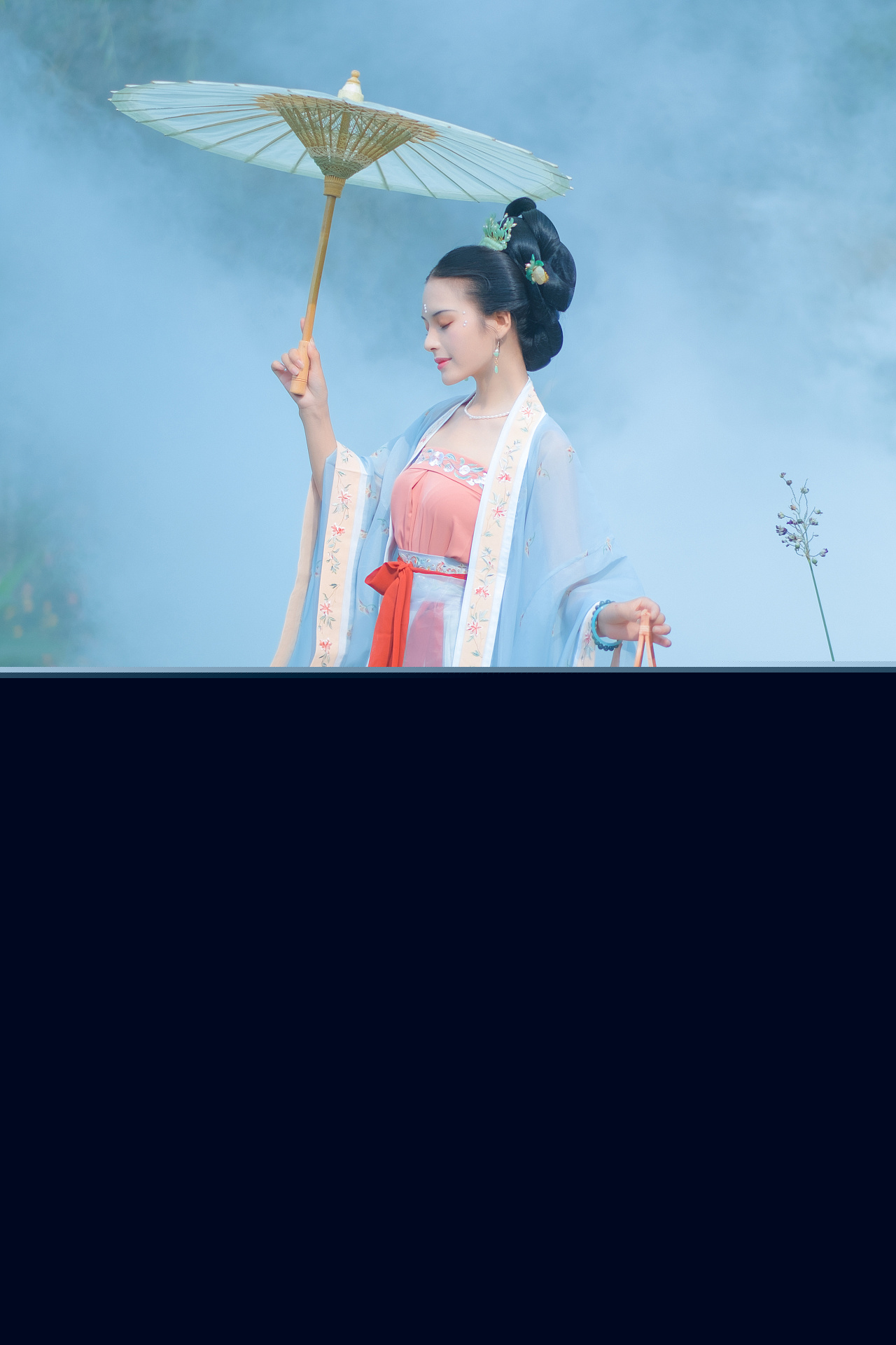 古装美女夏日采莲唯美古风摄影图片