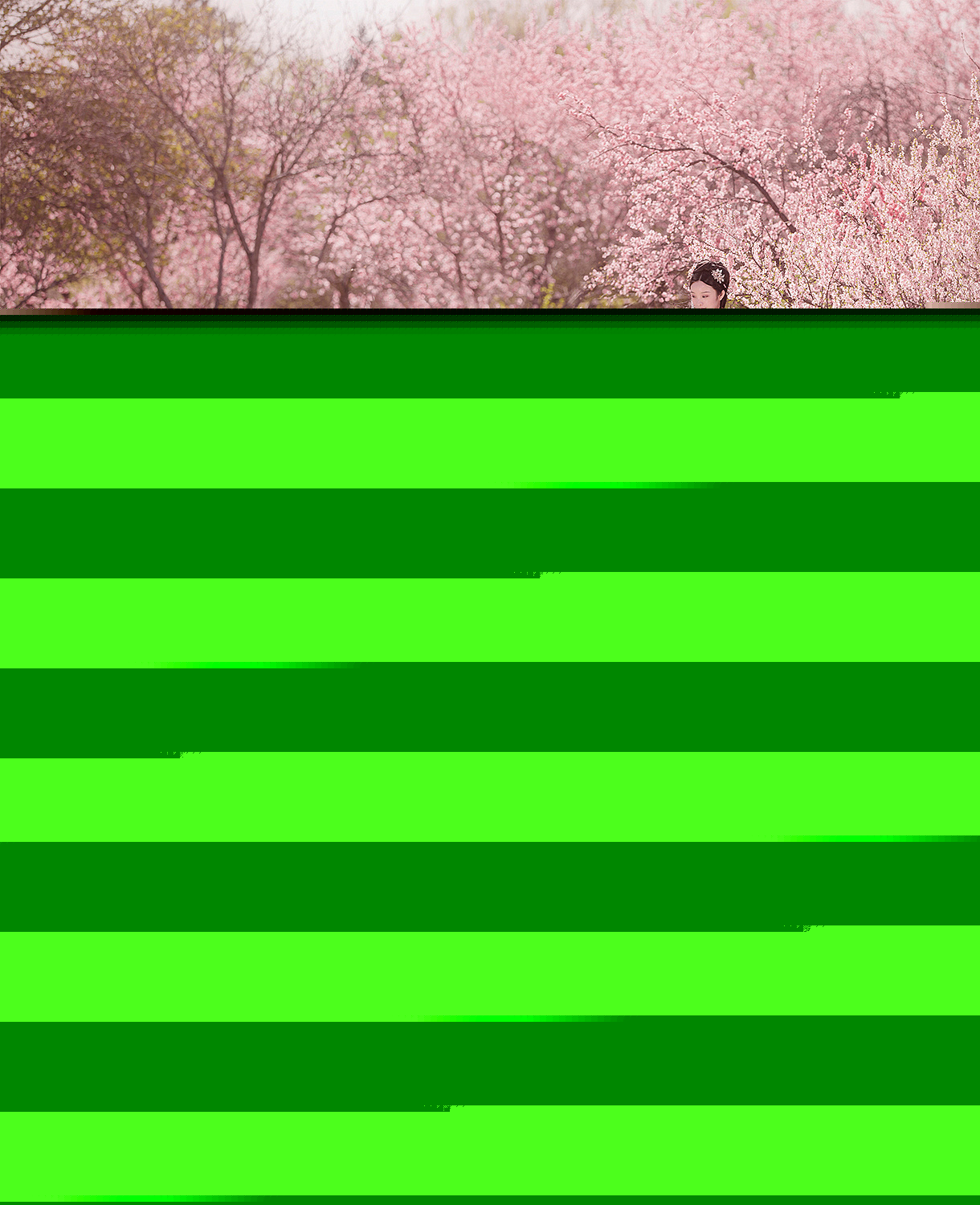 古装美女粉色汉服花园唯美图片