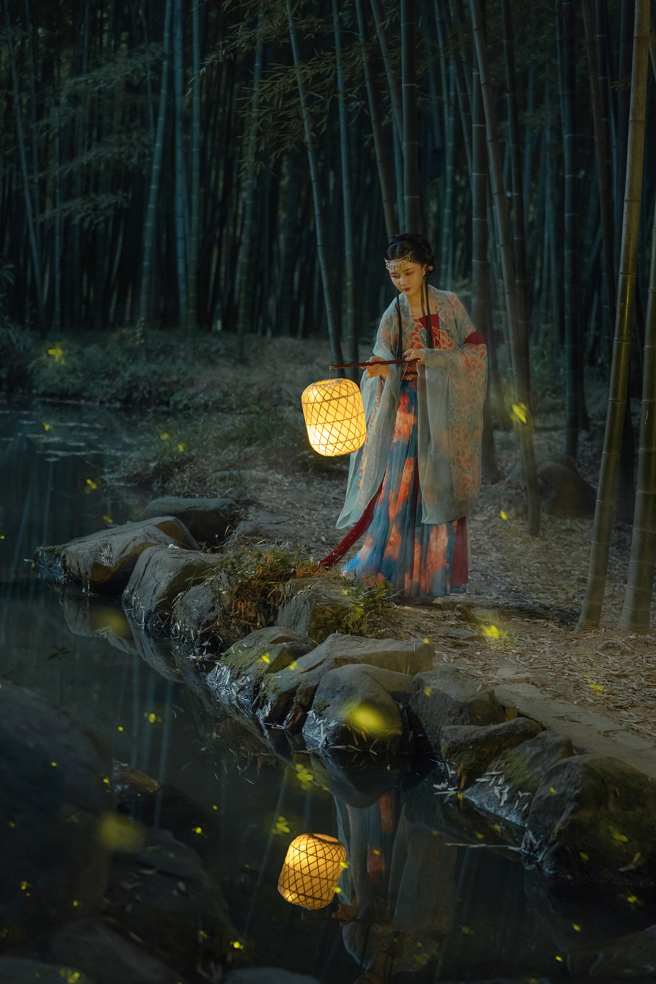 林间美人飘逸古装唯美古风图片