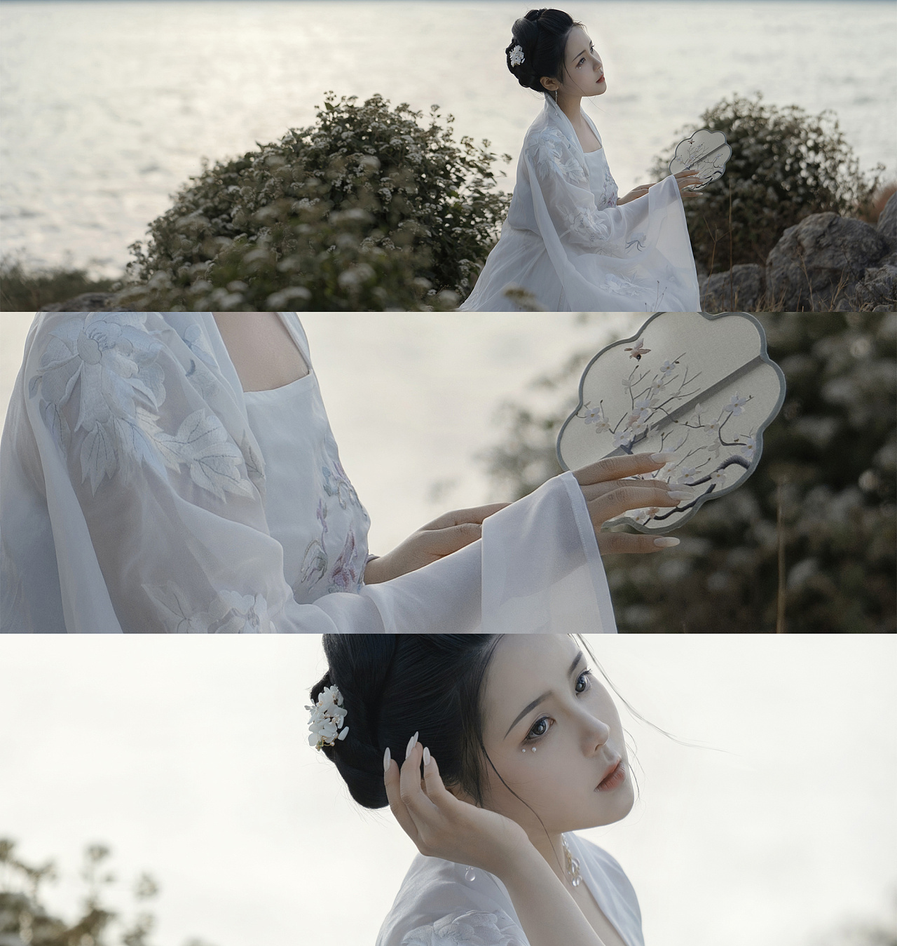 白衣古装女神气质淡然优雅写真