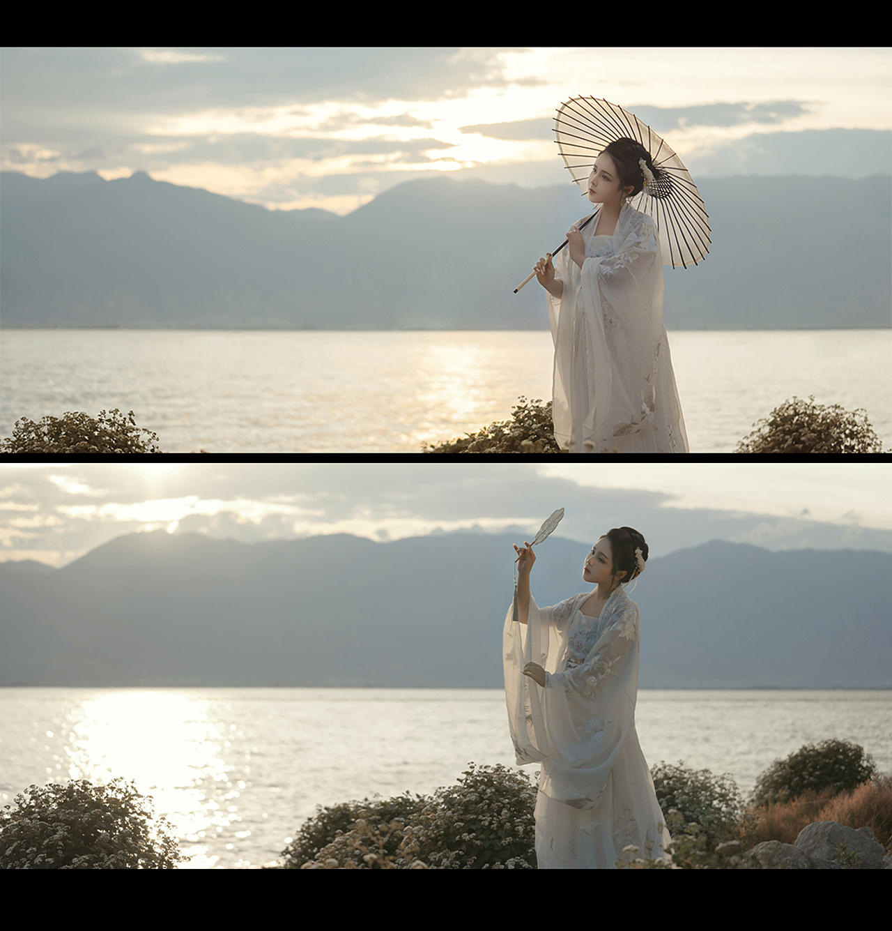 白衣古装女神气质淡然优雅写真