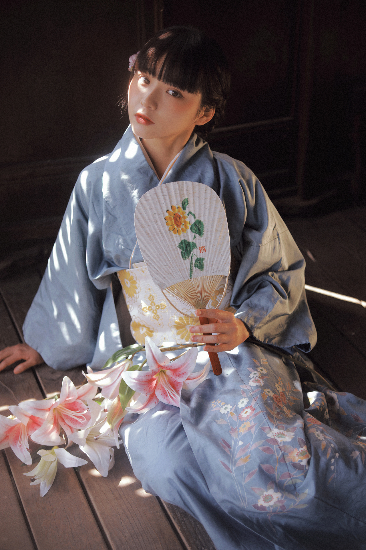 日系和服美女长得小家碧玉古风摄影