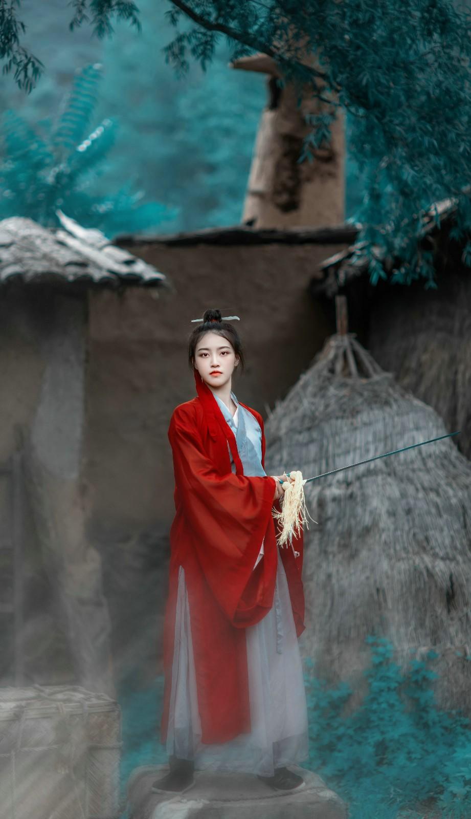 英姿飒爽的古装侠女古风摄影