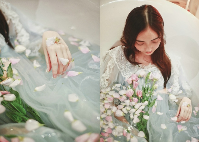 私房甜蜜花瓣少女唯美迷人清新风范