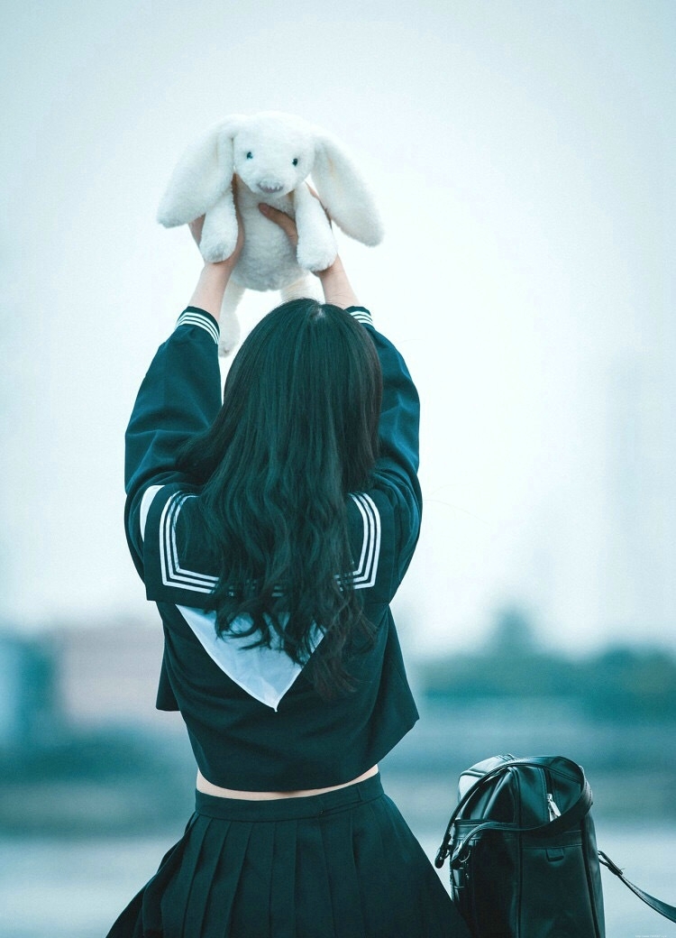 日系学院风校服妹子高挑完美身材