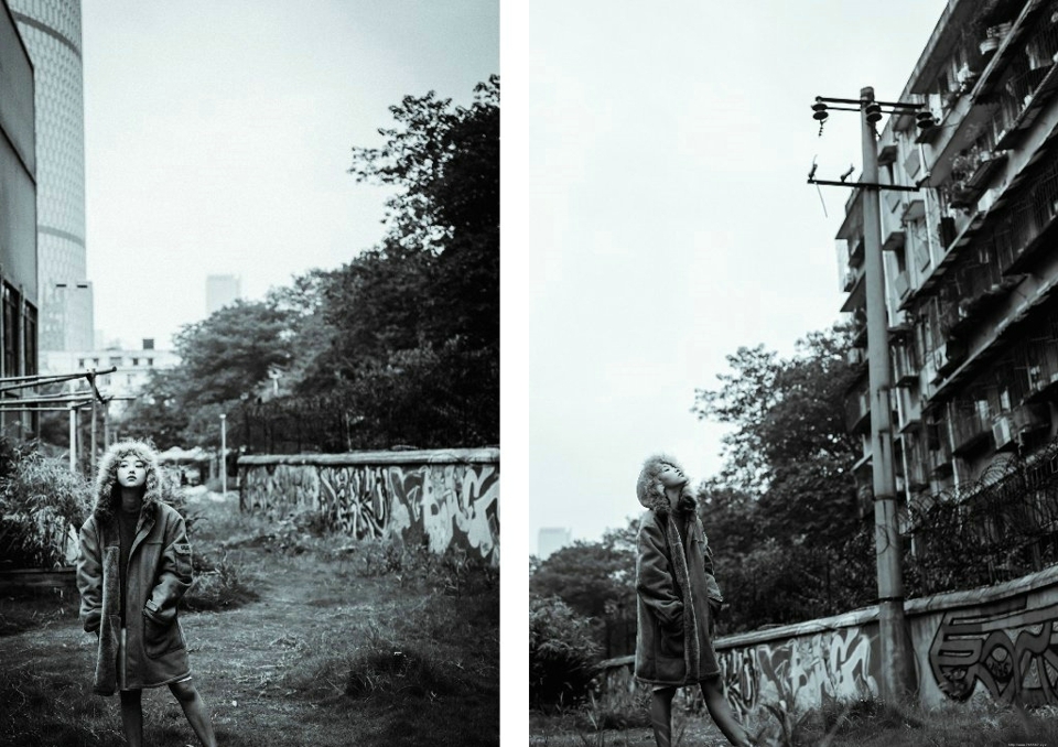 户外大衣外套美女个性另类眼神写真