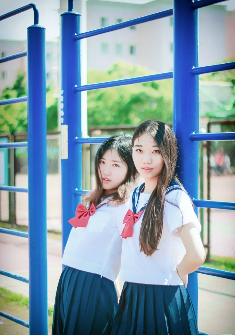 毕业季青春校服姐妹花美好相伴