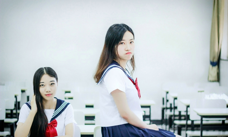 毕业季青春校服姐妹花美好相伴