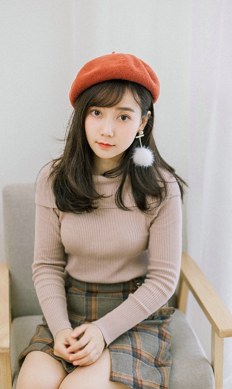 街头韩系美女精致美丽大眼迷人