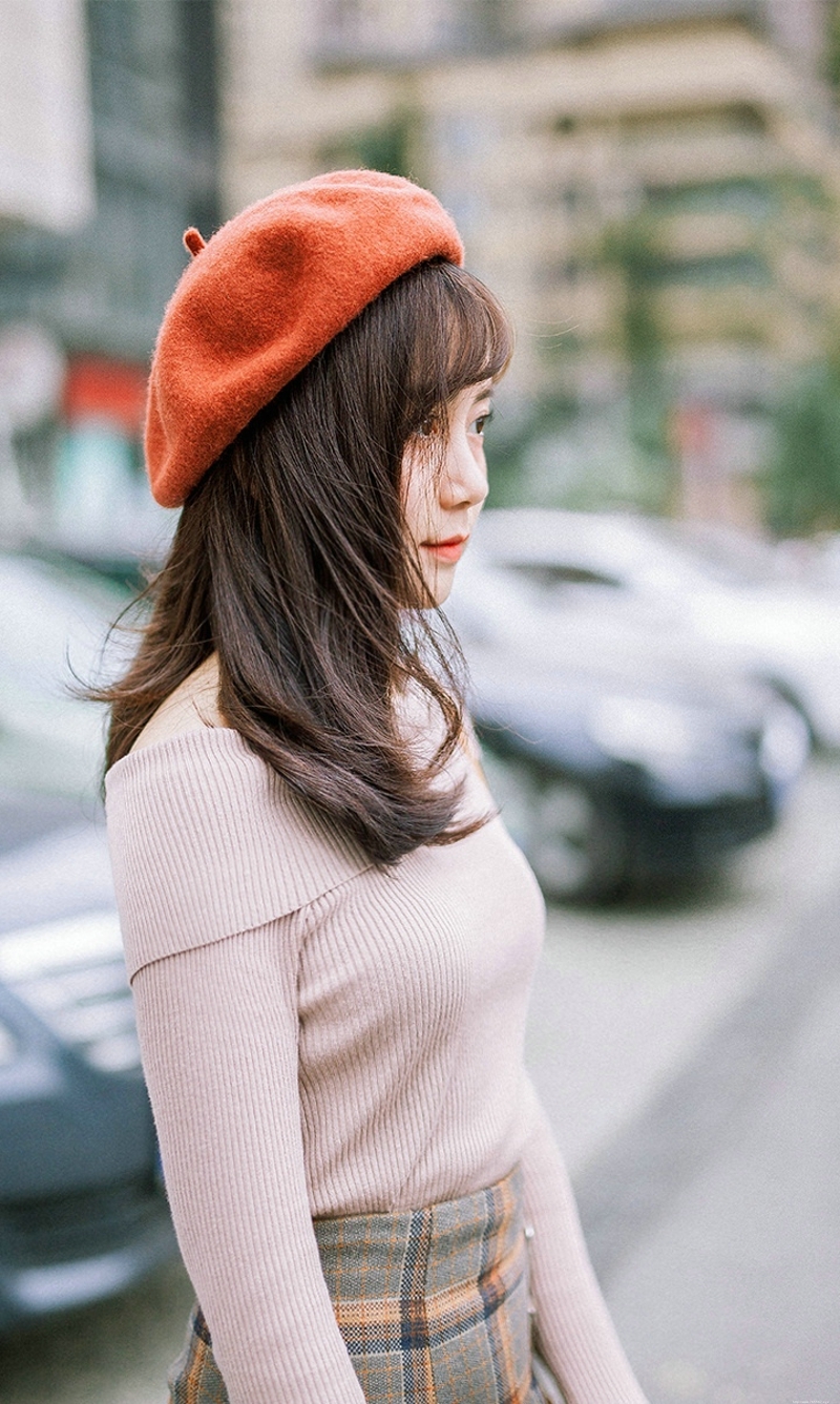 街头韩系美女精致美丽大眼迷人