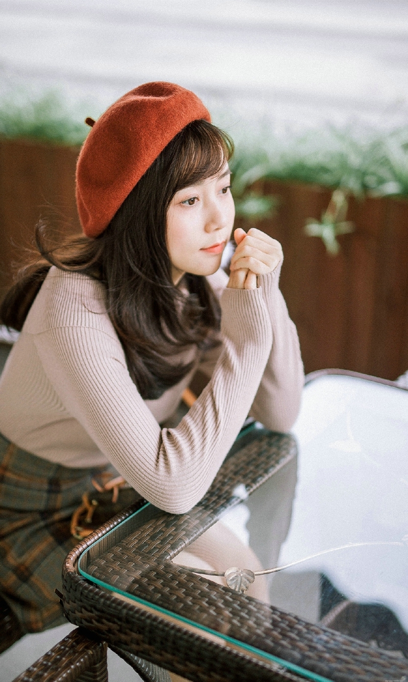 街头韩系美女精致美丽大眼迷人