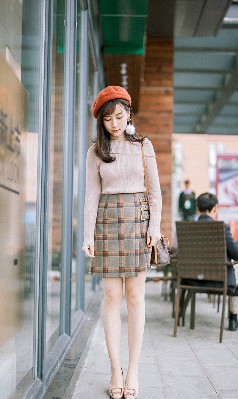 街头韩系美女精致美丽大眼迷人