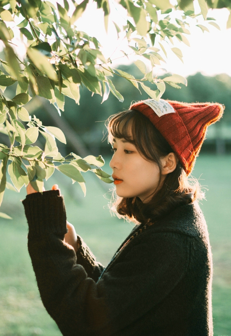 毛线帽少女温暖冬天漂亮吸睛写真